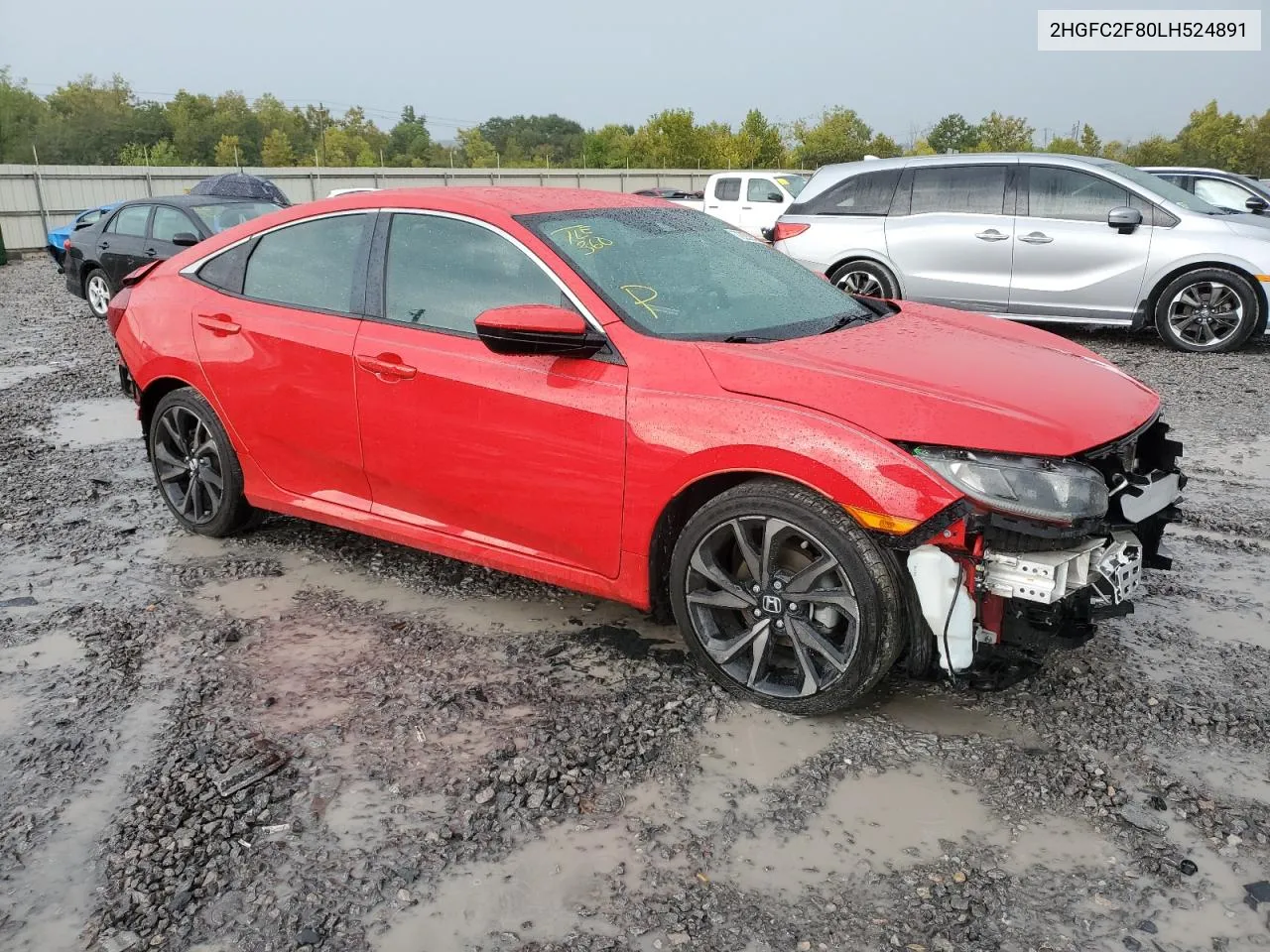 2020 Honda Civic Sport VIN: 2HGFC2F80LH524891 Lot: 72029474