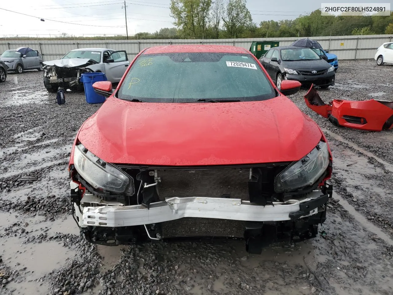 2020 Honda Civic Sport VIN: 2HGFC2F80LH524891 Lot: 72029474