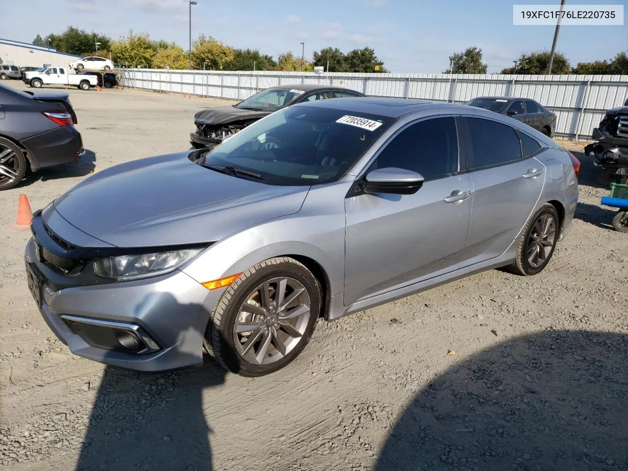 2020 Honda Civic Exl VIN: 19XFC1F76LE220735 Lot: 72035914