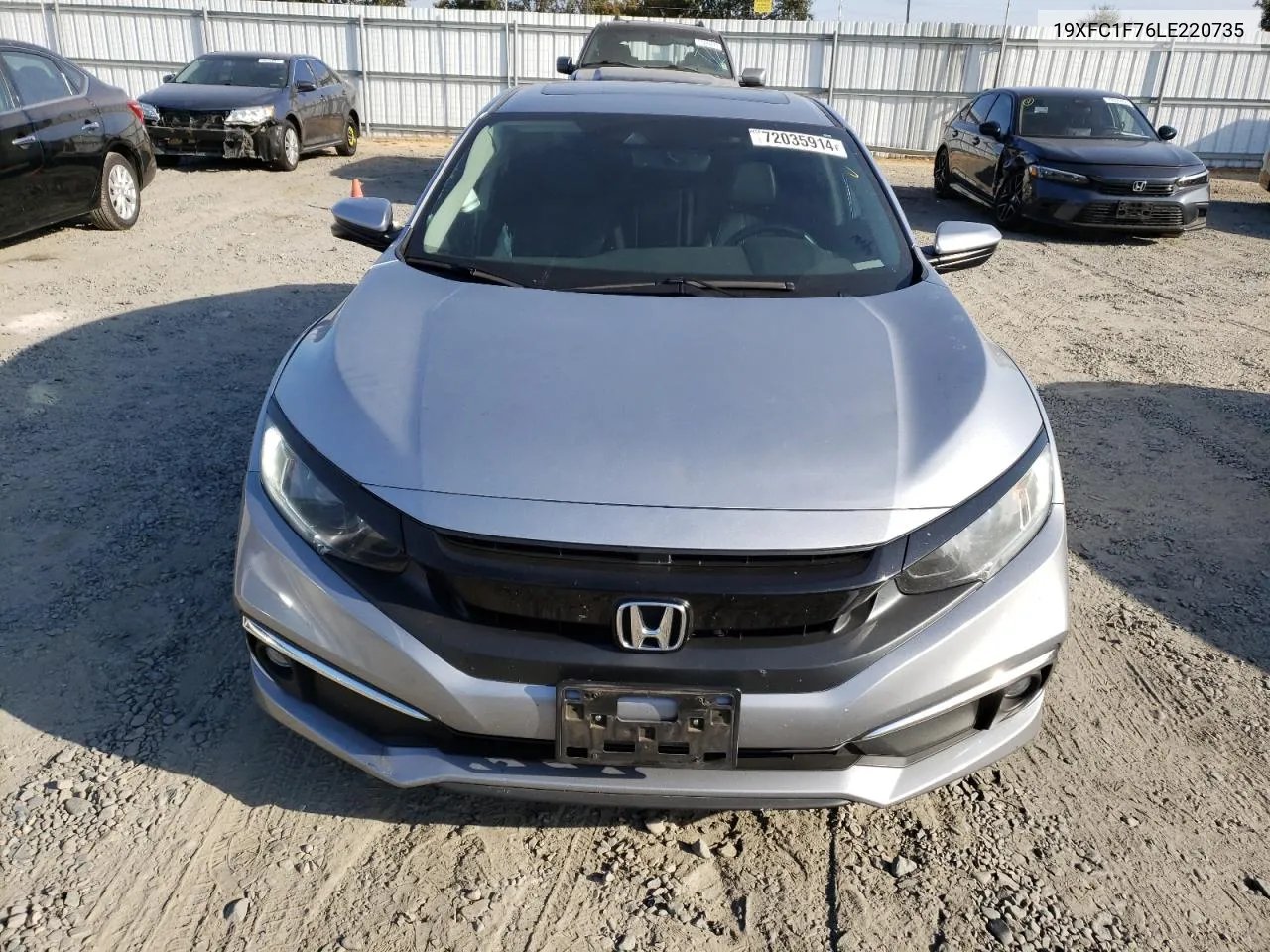 2020 Honda Civic Exl VIN: 19XFC1F76LE220735 Lot: 72035914