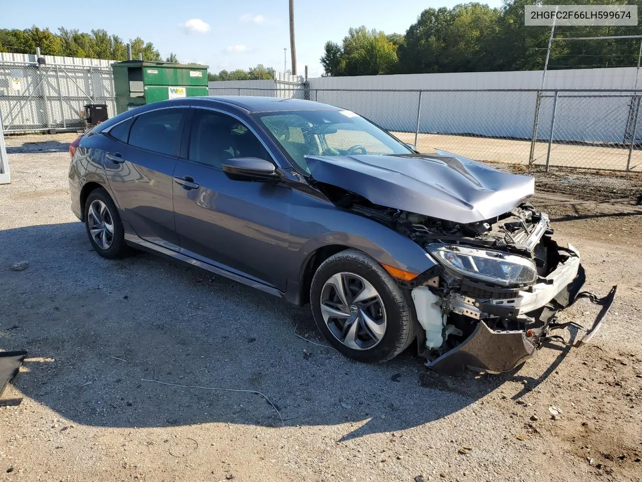 2020 Honda Civic Lx VIN: 2HGFC2F66LH599674 Lot: 73538444