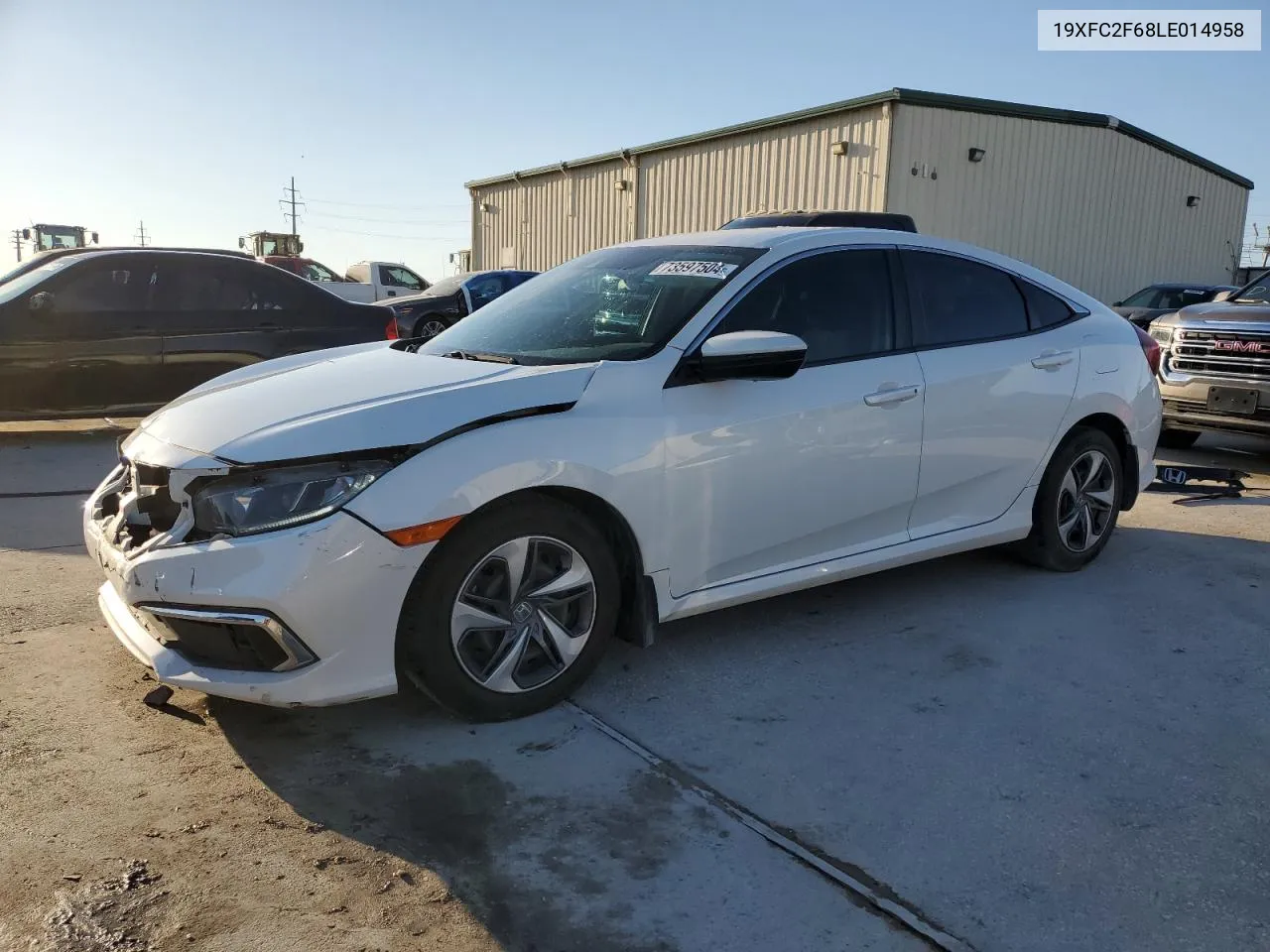 2020 Honda Civic Lx VIN: 19XFC2F68LE014958 Lot: 73597504