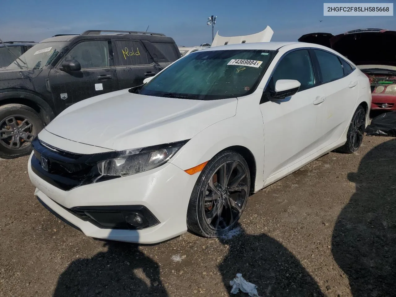 2020 Honda Civic Sport VIN: 2HGFC2F85LH585668 Lot: 74369884