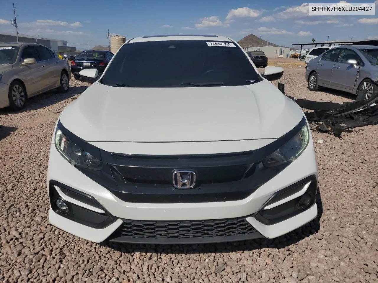 2020 Honda Civic Ex VIN: SHHFK7H6XLU204427 Lot: 74542354