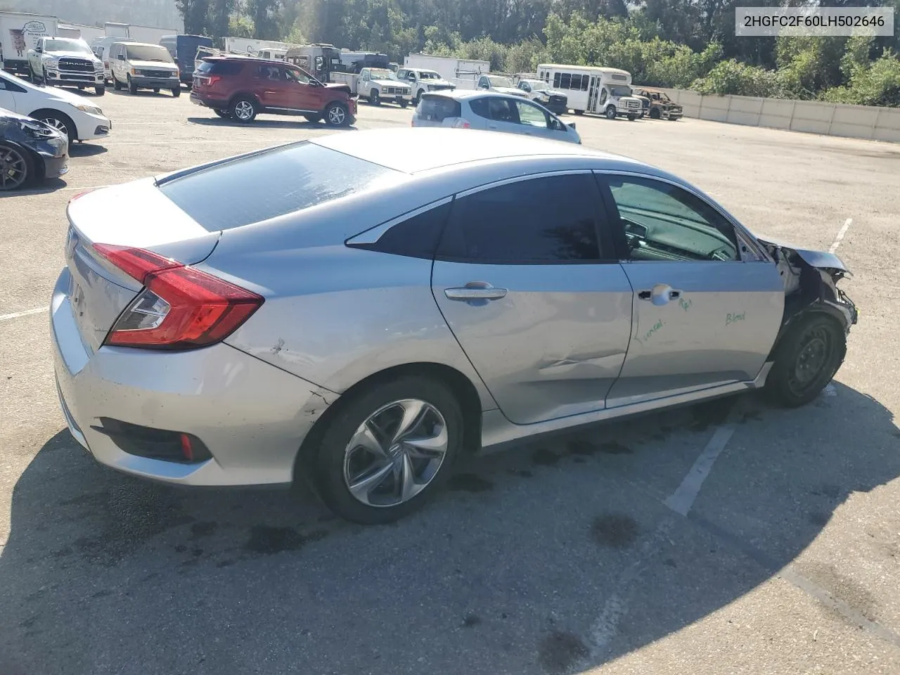 2020 Honda Civic Lx VIN: 2HGFC2F60LH502646 Lot: 74987564