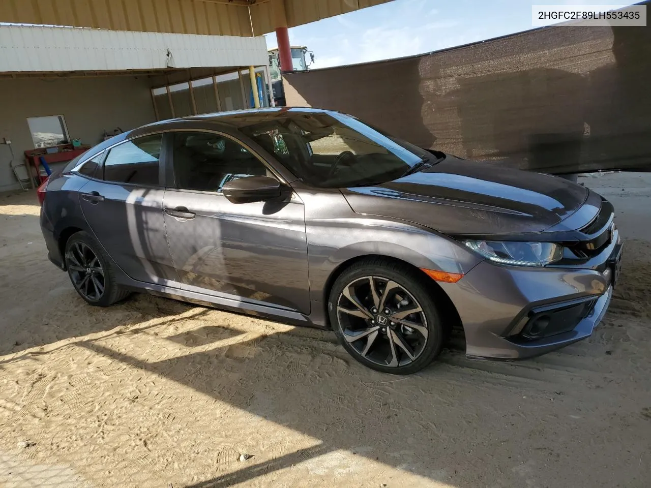 2020 Honda Civic Sport VIN: 2HGFC2F89LH553435 Lot: 74998394