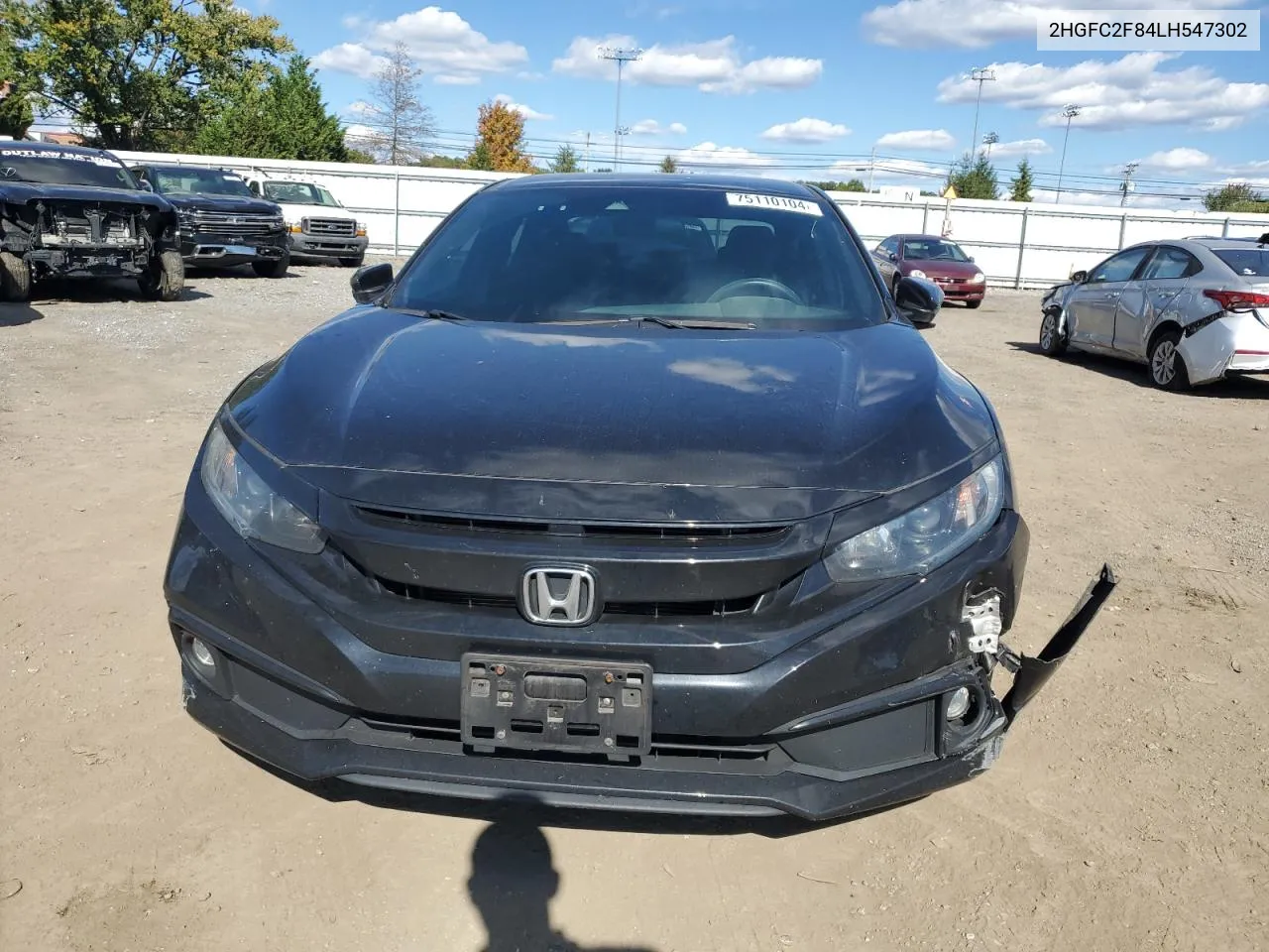 2020 Honda Civic Sport VIN: 2HGFC2F84LH547302 Lot: 75110104