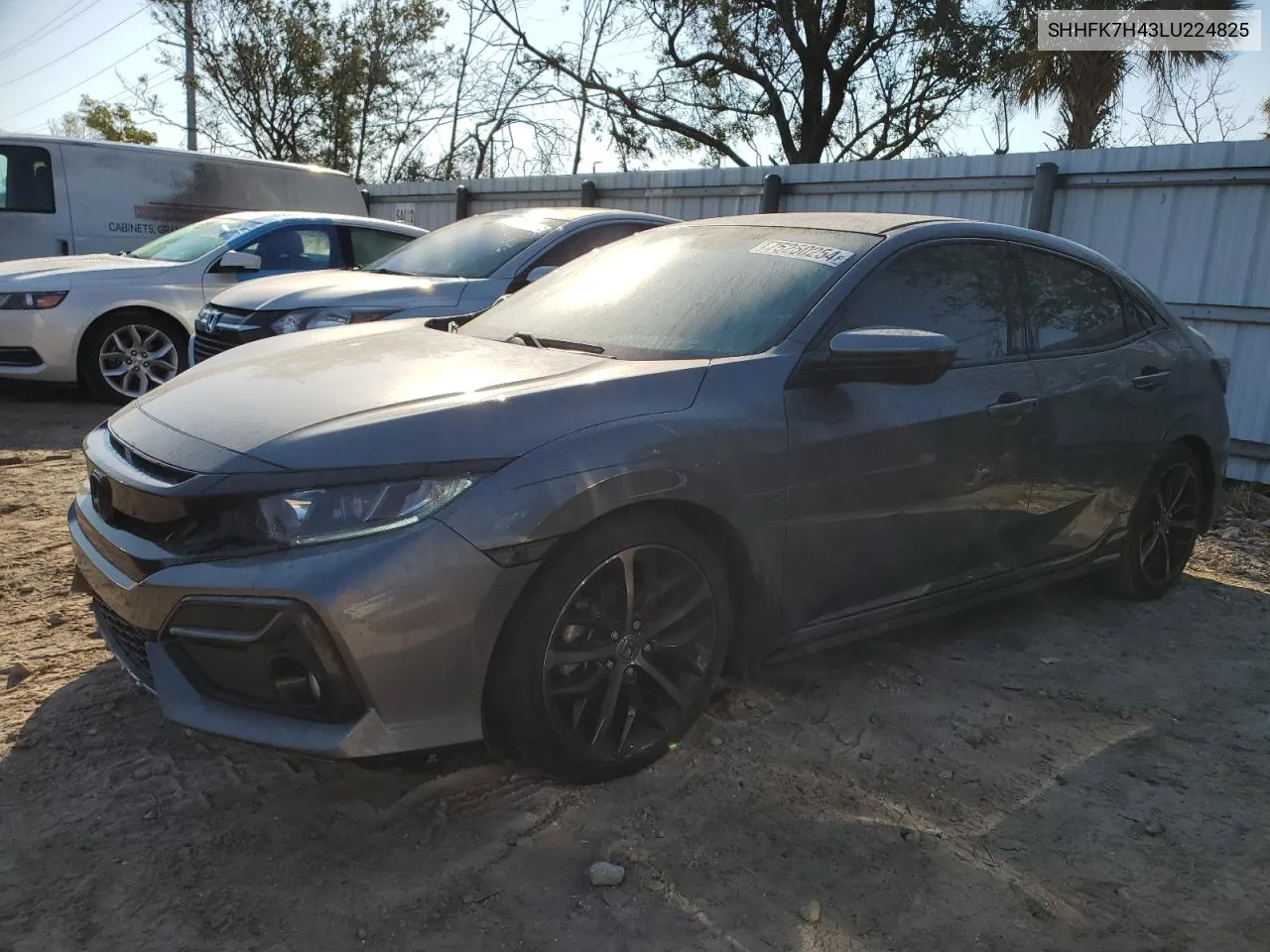 2020 Honda Civic Sport VIN: SHHFK7H43LU224825 Lot: 75250254