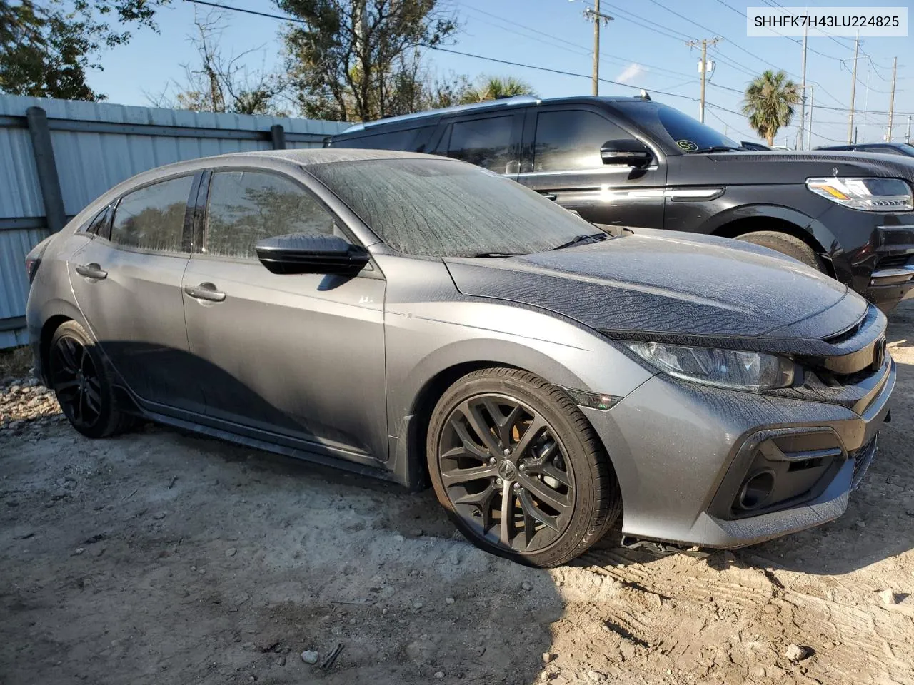 2020 Honda Civic Sport VIN: SHHFK7H43LU224825 Lot: 75250254