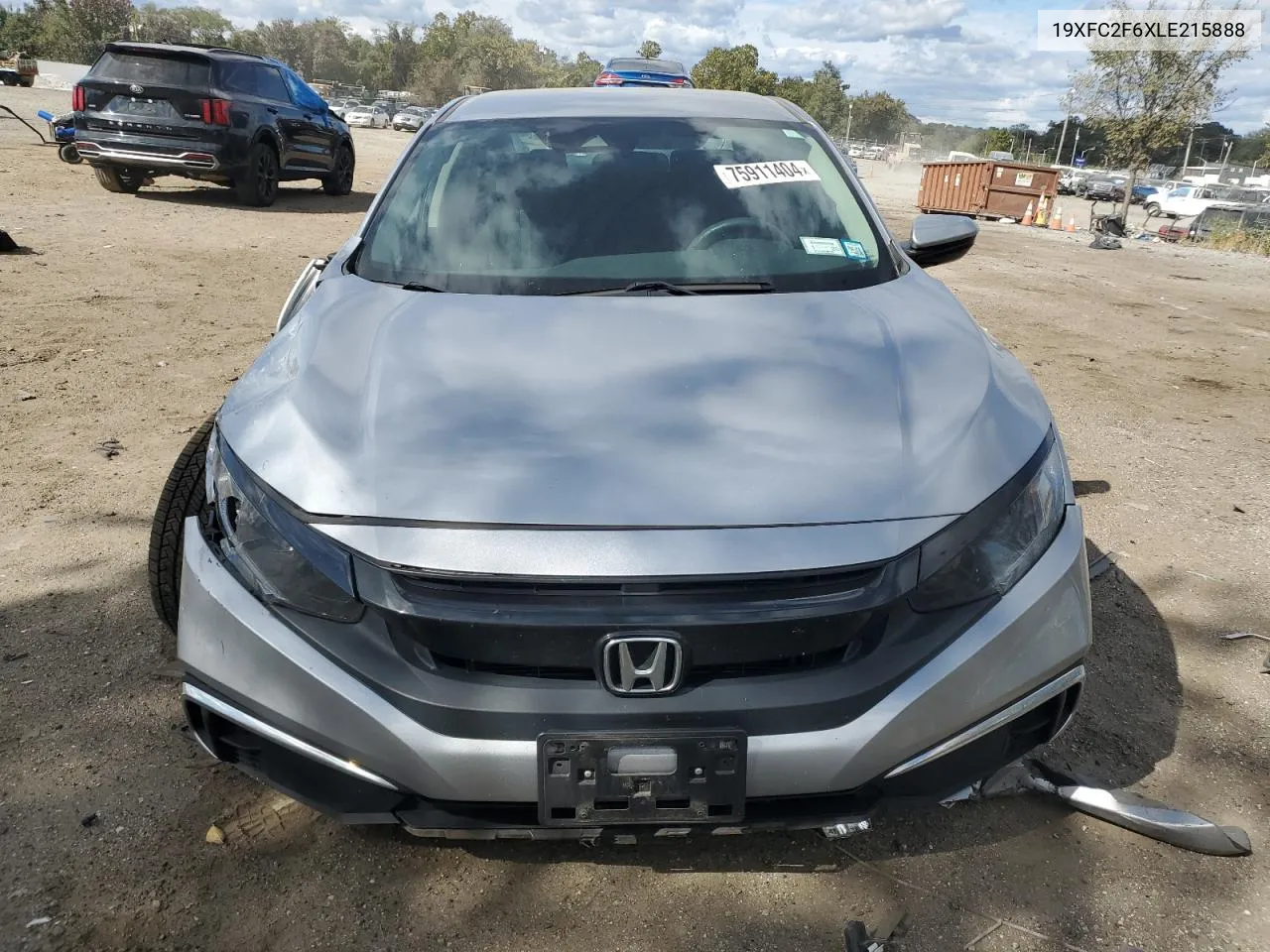 2020 Honda Civic Lx VIN: 19XFC2F6XLE215888 Lot: 75911404