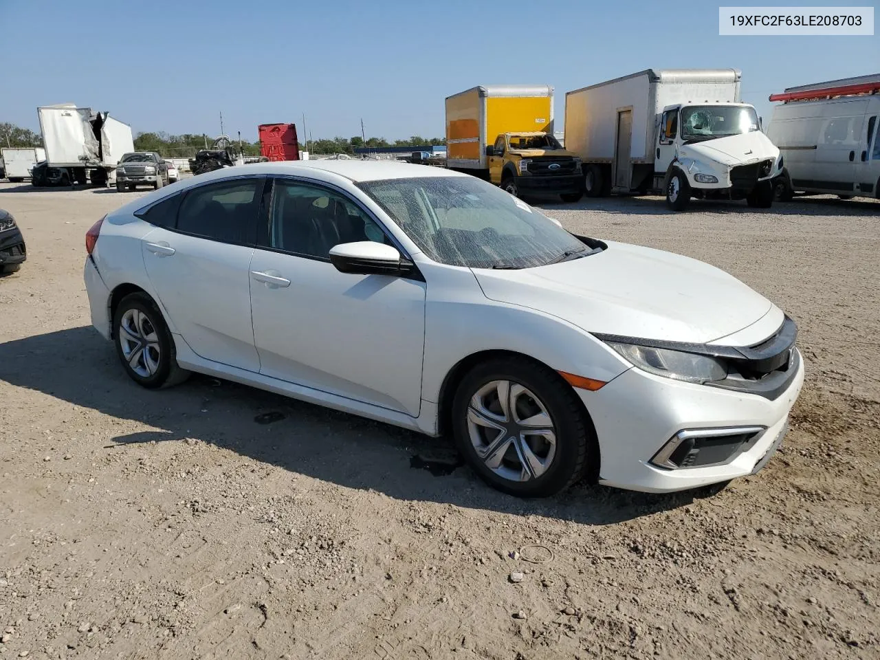 2020 Honda Civic Lx VIN: 19XFC2F63LE208703 Lot: 76017424