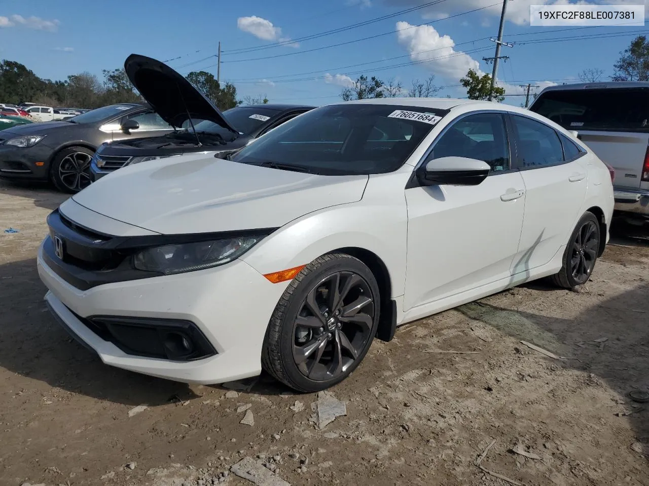 19XFC2F88LE007381 2020 Honda Civic Sport