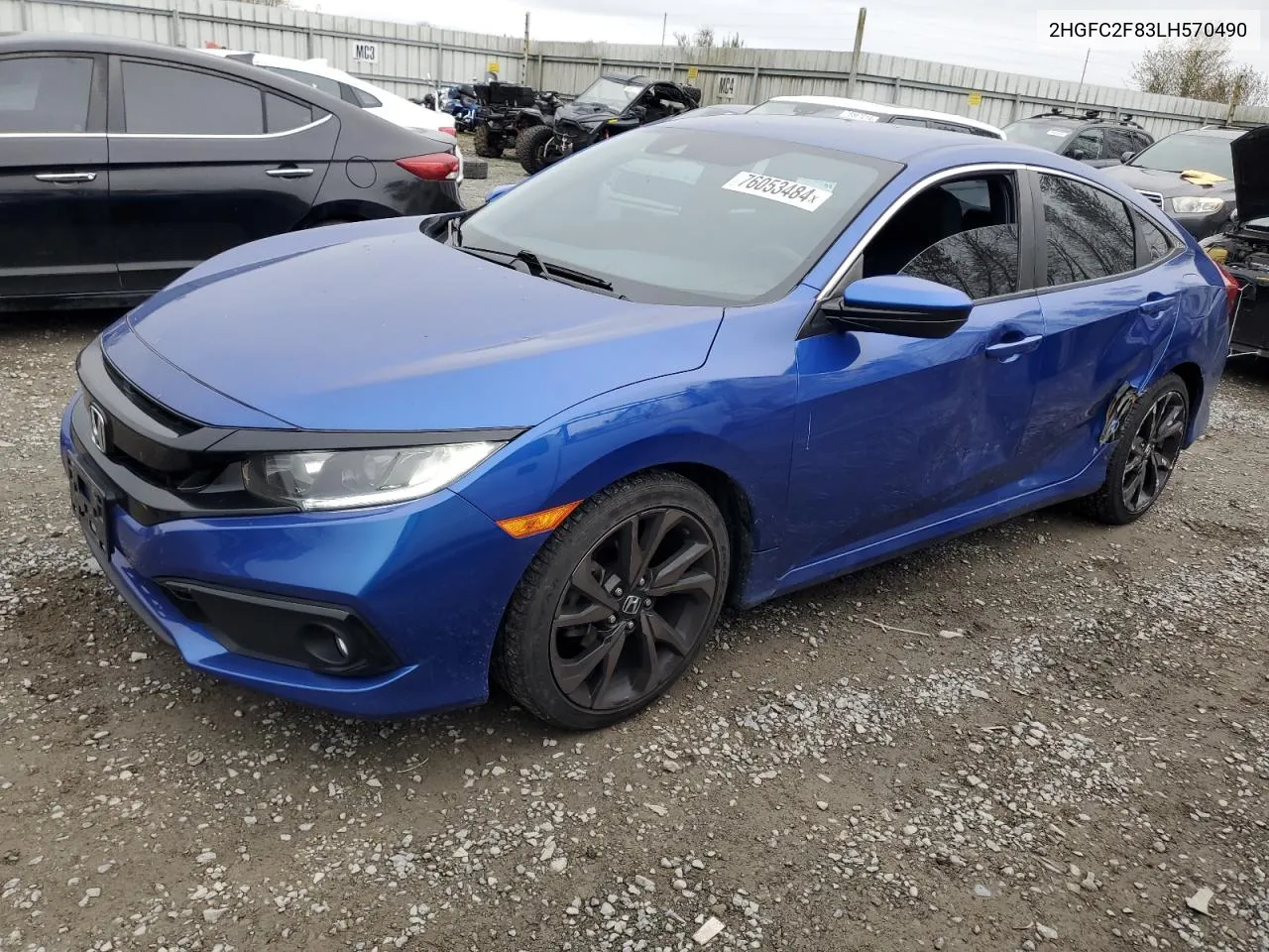 2020 Honda Civic Sport VIN: 2HGFC2F83LH570490 Lot: 76053484