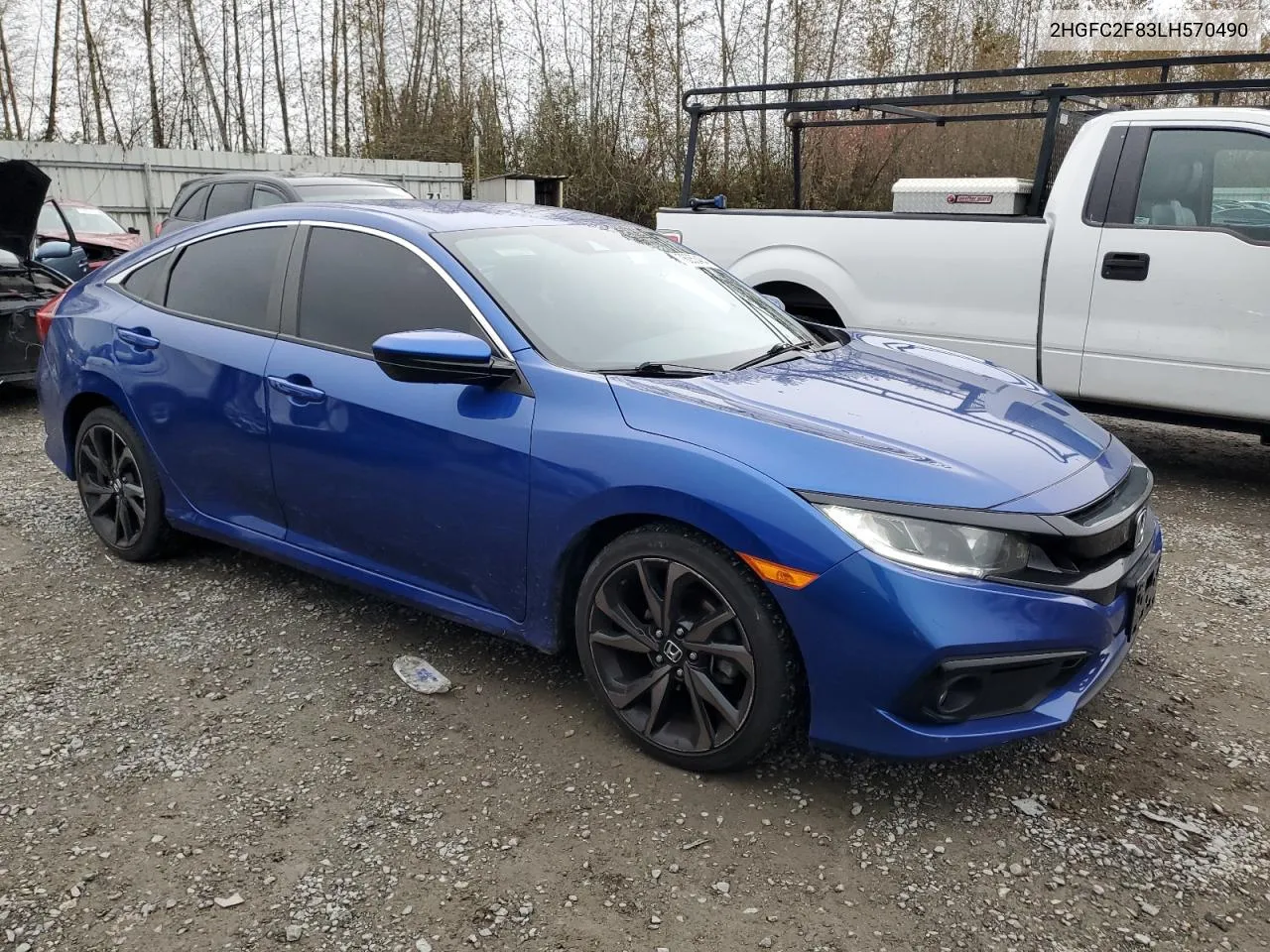 2020 Honda Civic Sport VIN: 2HGFC2F83LH570490 Lot: 76053484