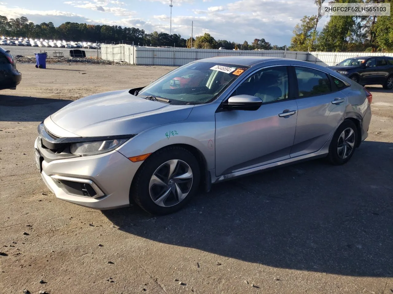 2020 Honda Civic Lx VIN: 2HGFC2F62LH565103 Lot: 76446894