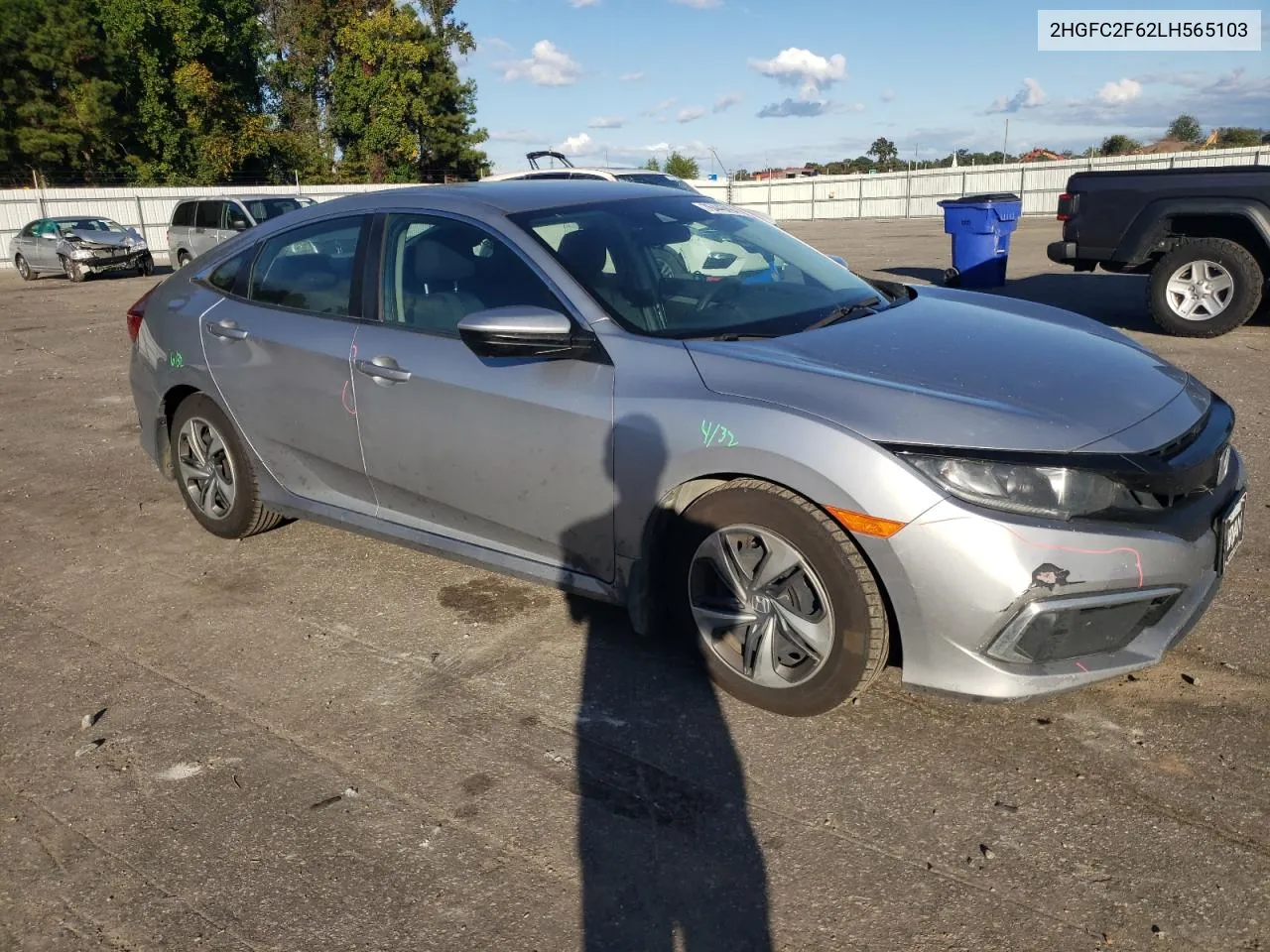 2020 Honda Civic Lx VIN: 2HGFC2F62LH565103 Lot: 76446894