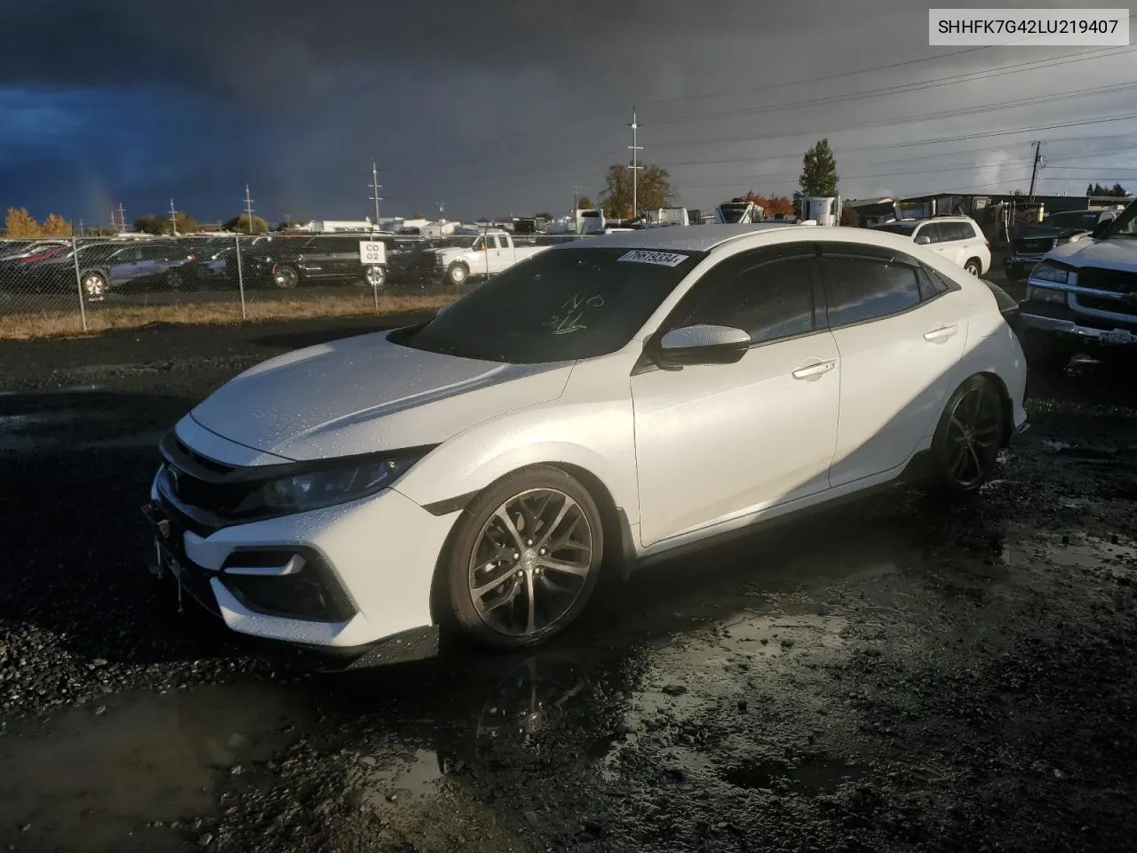 2020 Honda Civic Sport VIN: SHHFK7G42LU219407 Lot: 76619334