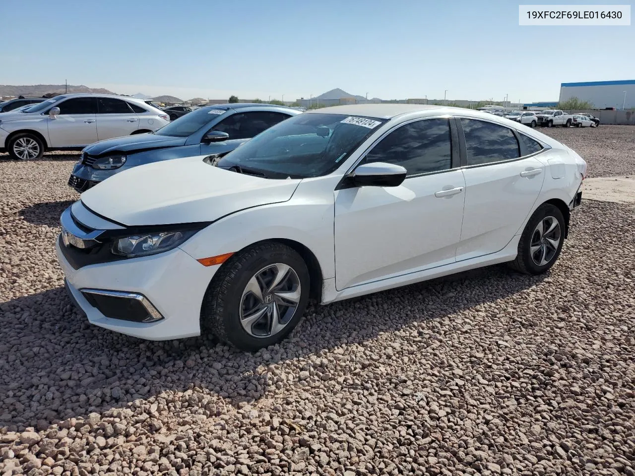 2020 Honda Civic Lx VIN: 19XFC2F69LE016430 Lot: 76749124