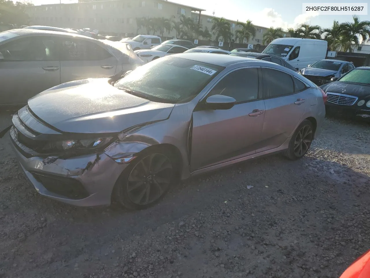 2020 Honda Civic Sport VIN: 2HGFC2F80LH516287 Lot: 77540144