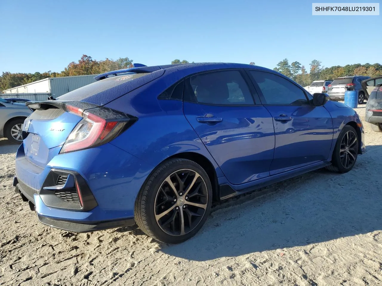 2020 Honda Civic Sport VIN: SHHFK7G48LU219301 Lot: 77696464