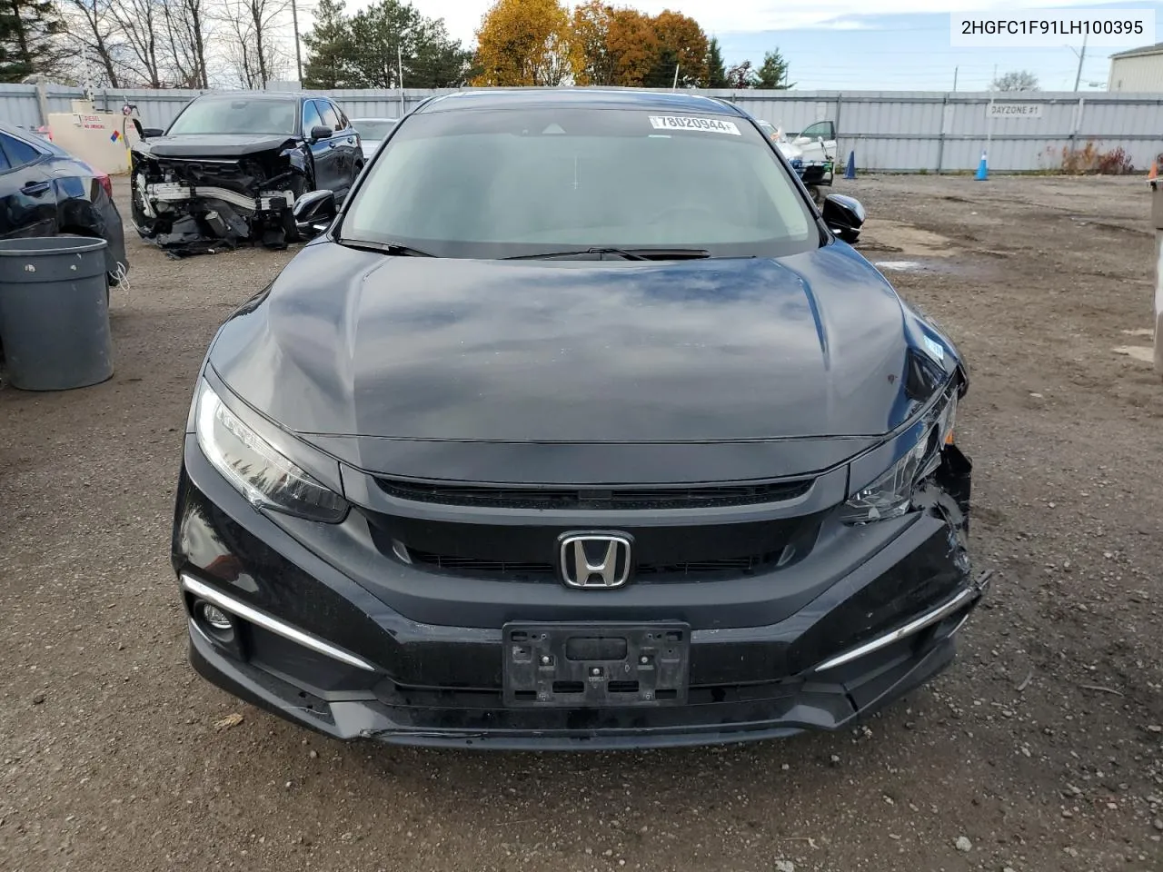 2020 Honda Civic Touring VIN: 2HGFC1F91LH100395 Lot: 78020944