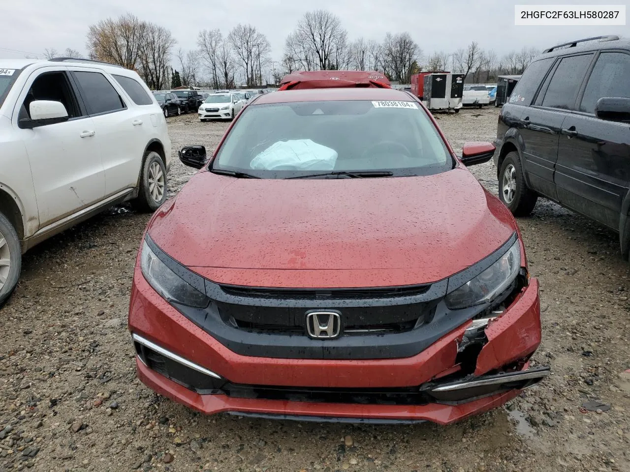 2020 Honda Civic Lx VIN: 2HGFC2F63LH580287 Lot: 78038104