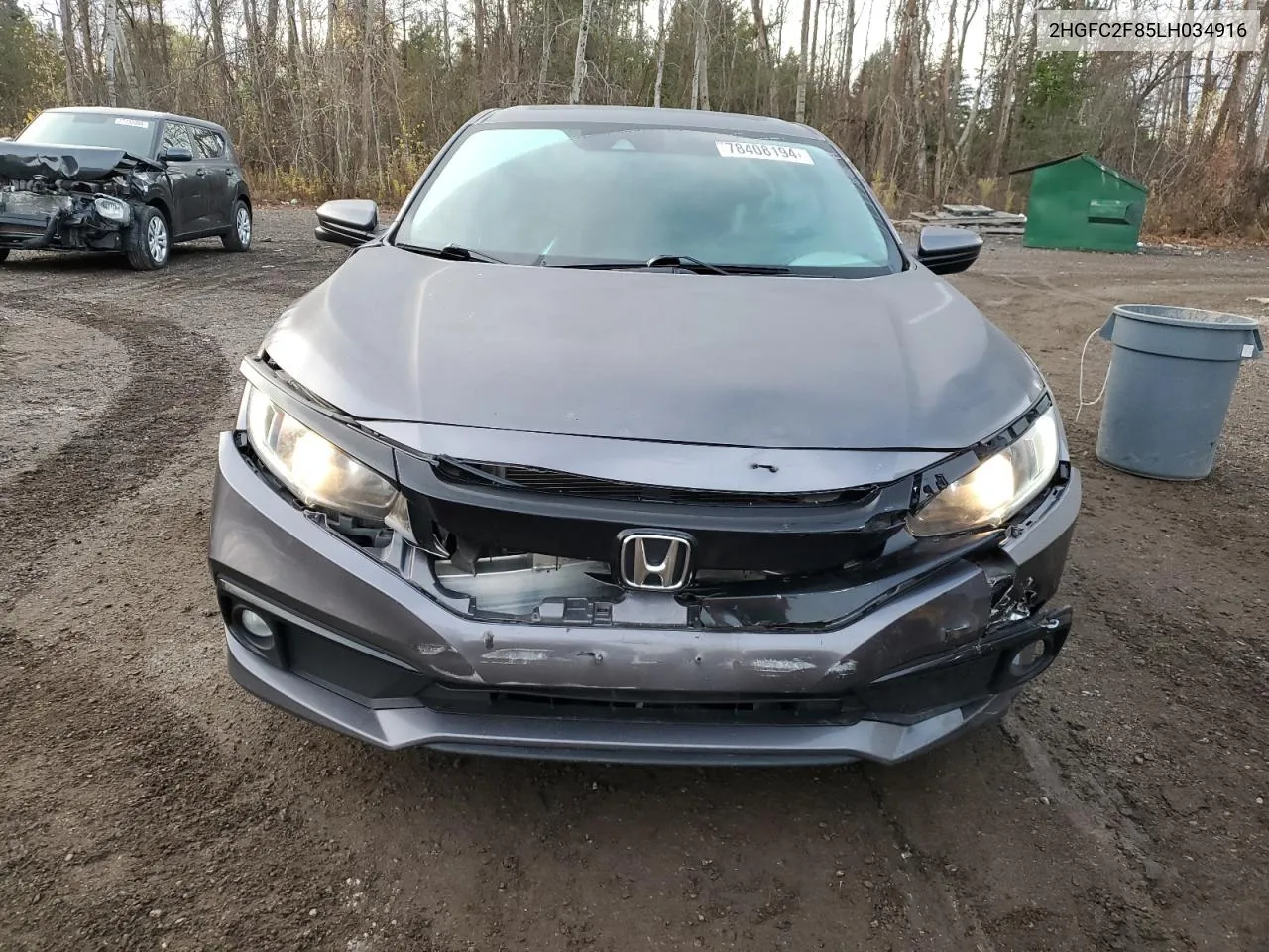 2020 Honda Civic Sport VIN: 2HGFC2F85LH034916 Lot: 78408194