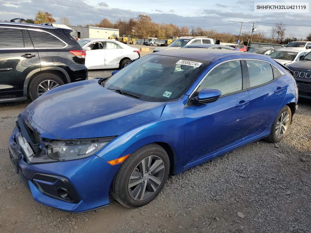 2020 Honda Civic Lx VIN: SHHFK7H32LU421119 Lot: 78586274