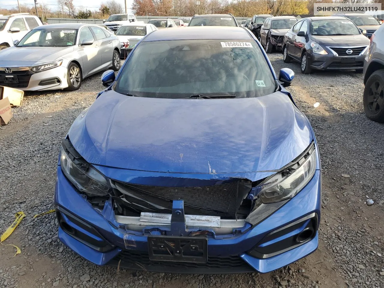 2020 Honda Civic Lx VIN: SHHFK7H32LU421119 Lot: 78586274