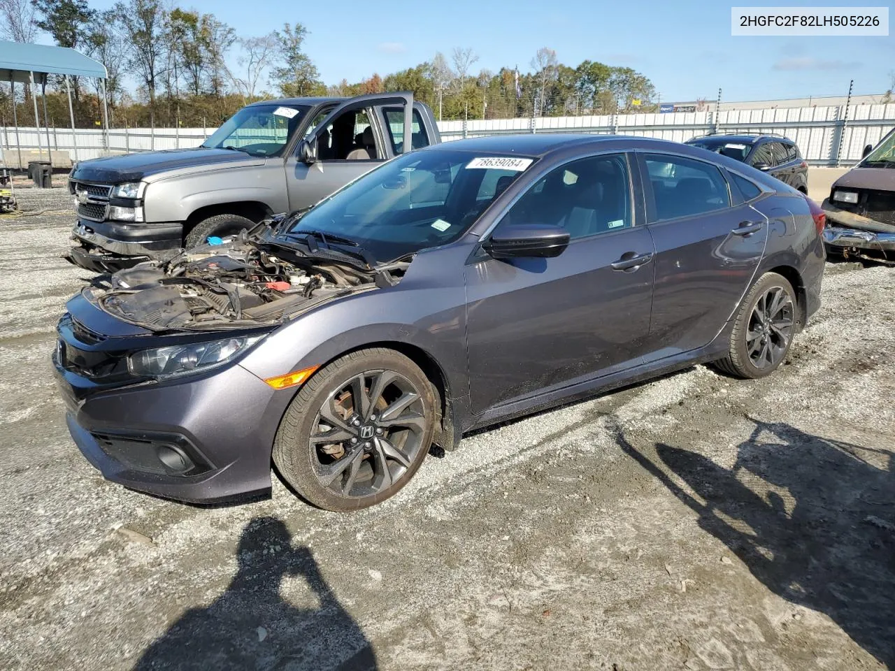 2020 Honda Civic Sport VIN: 2HGFC2F82LH505226 Lot: 78639084