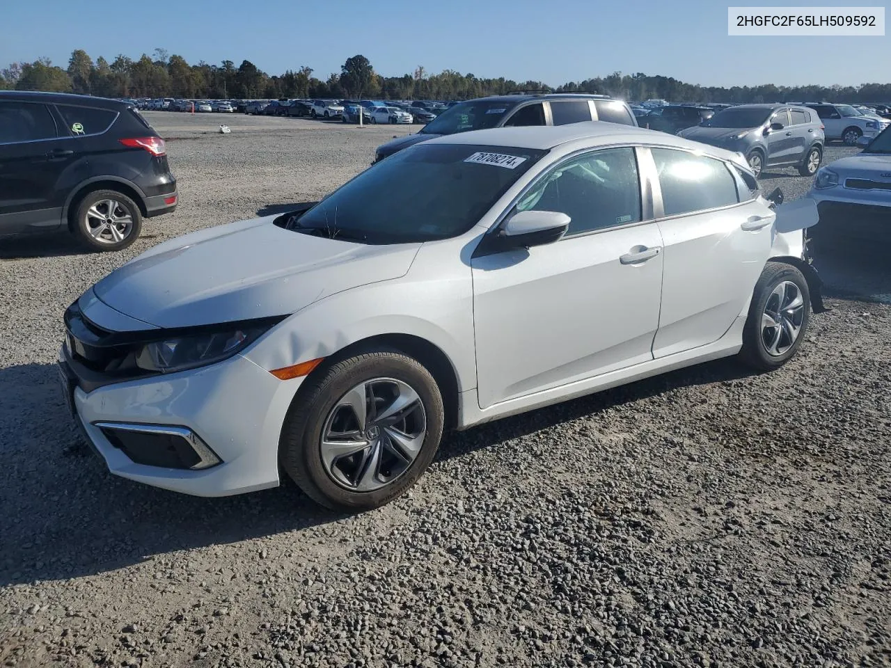 2020 Honda Civic Lx VIN: 2HGFC2F65LH509592 Lot: 78708274