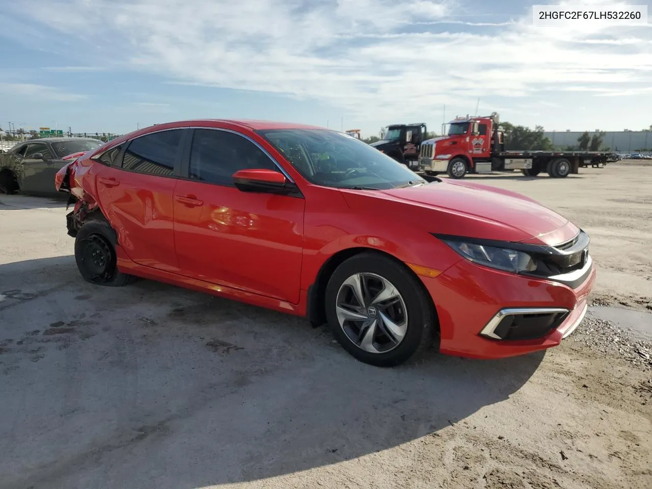 2020 Honda Civic Lx VIN: 2HGFC2F67LH532260 Lot: 80005044