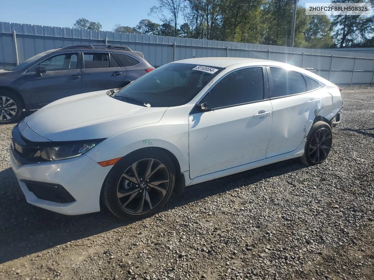 2020 Honda Civic Sport VIN: 2HGFC2F88LH508325 Lot: 80105554