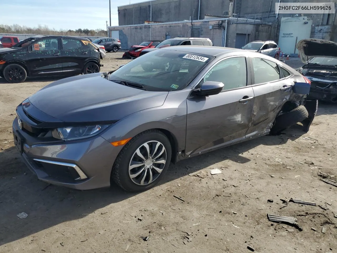 2020 Honda Civic Lx VIN: 2HGFC2F66LH599626 Lot: 80512634