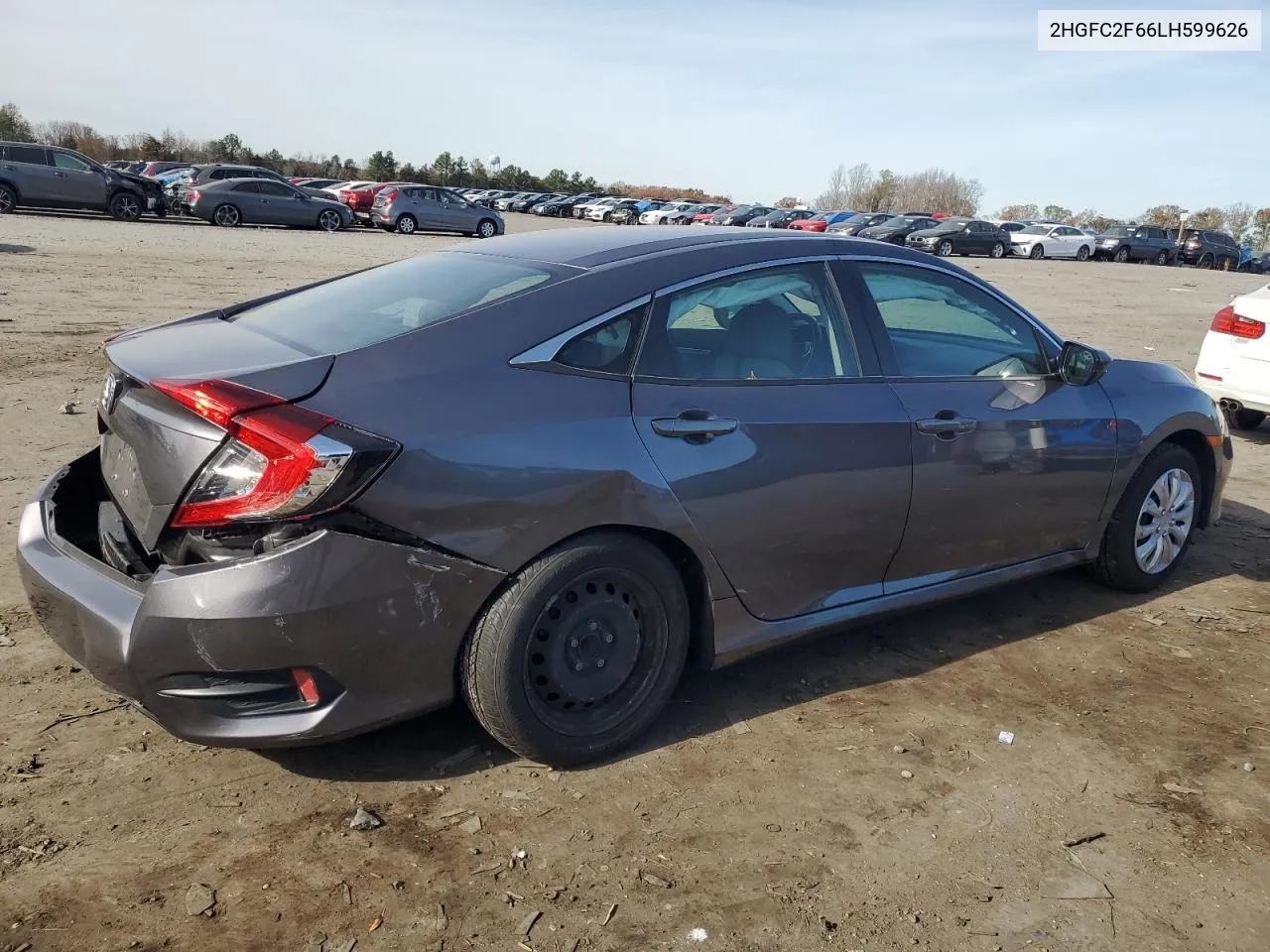 2020 Honda Civic Lx VIN: 2HGFC2F66LH599626 Lot: 80512634