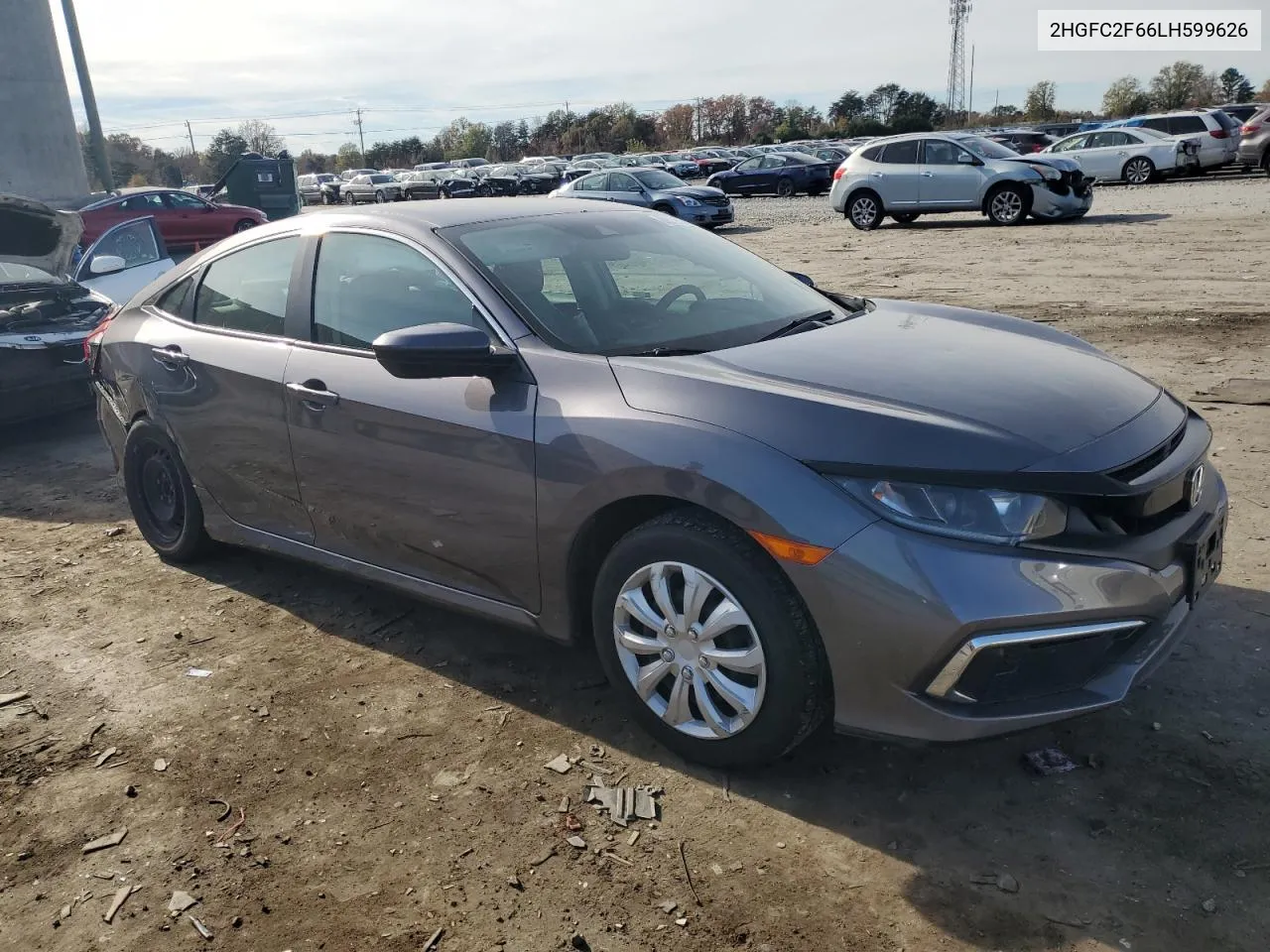 2020 Honda Civic Lx VIN: 2HGFC2F66LH599626 Lot: 80512634