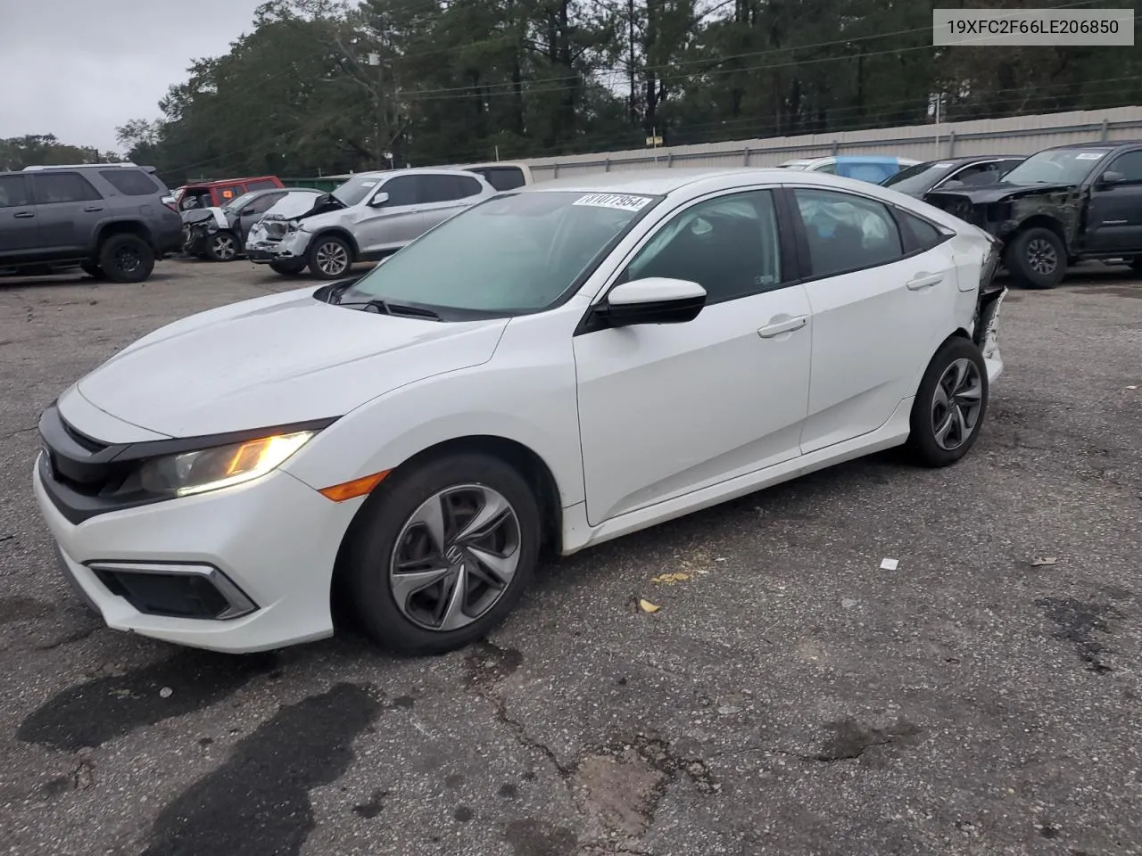 2020 Honda Civic Lx VIN: 19XFC2F66LE206850 Lot: 81077954