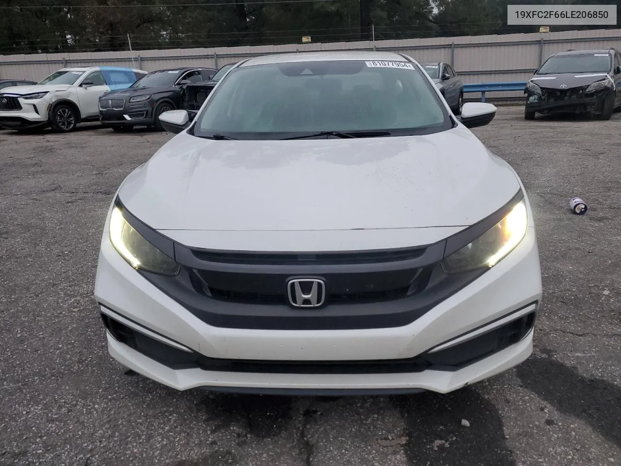 2020 Honda Civic Lx VIN: 19XFC2F66LE206850 Lot: 81077954