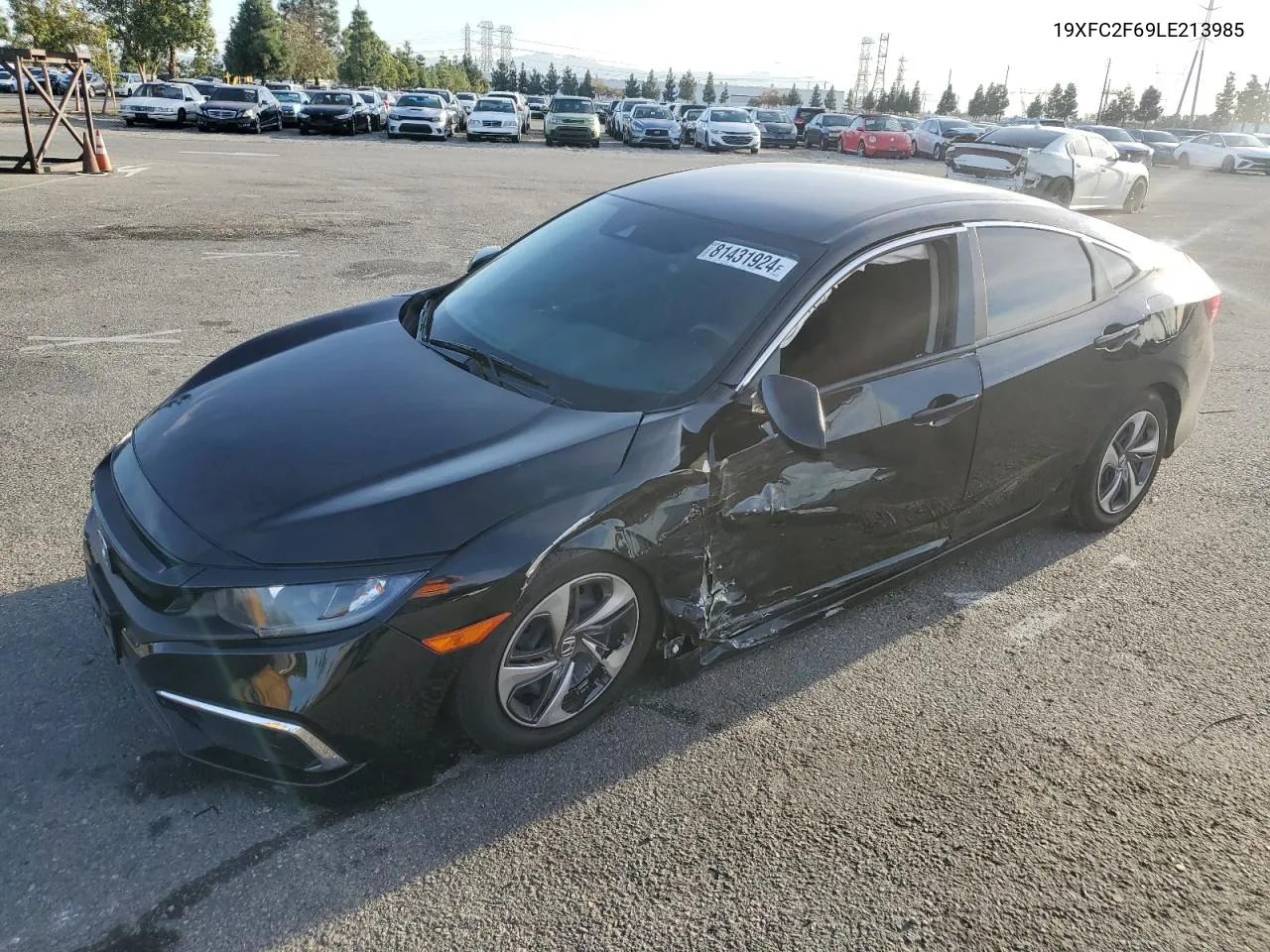 2020 Honda Civic Lx VIN: 19XFC2F69LE213985 Lot: 81431924