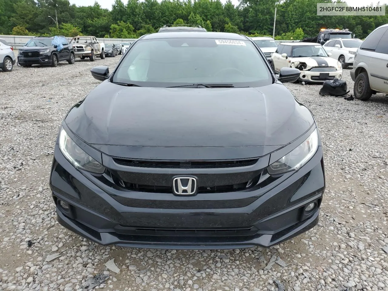 2021 Honda Civic Sport VIN: 2HGFC2F88MH510481 Lot: 59456034