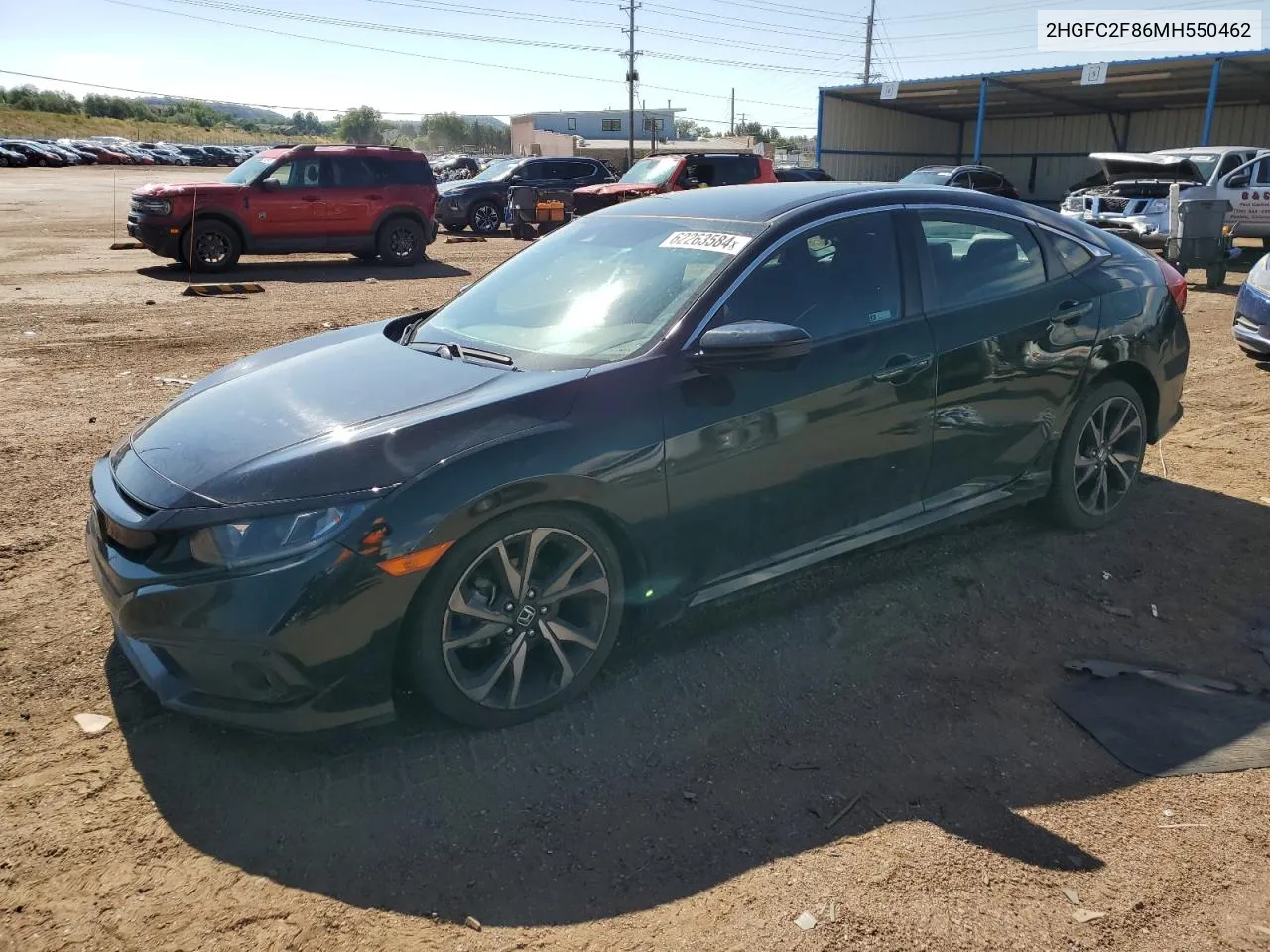 2021 Honda Civic Sport VIN: 2HGFC2F86MH550462 Lot: 62263584