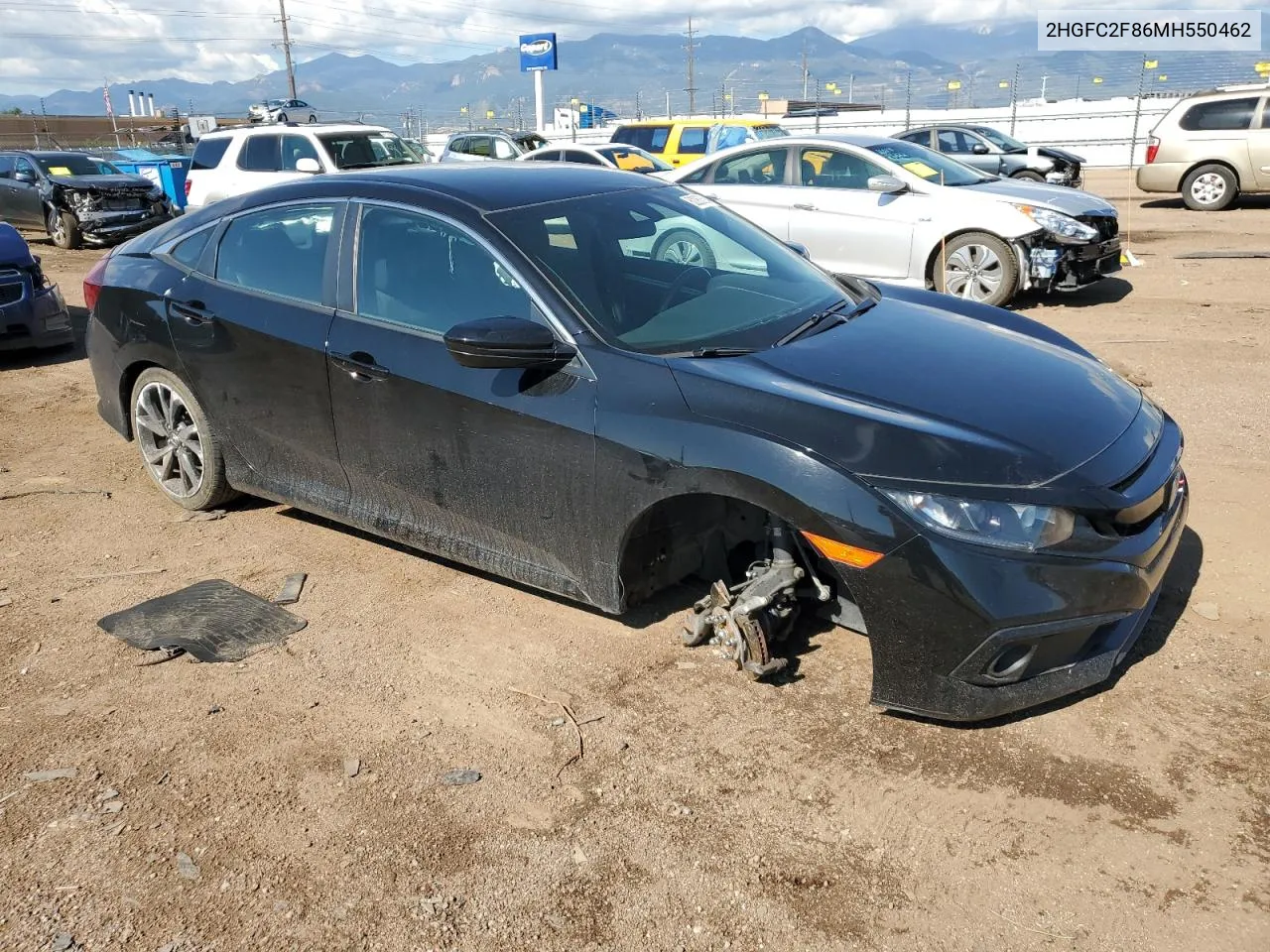 2021 Honda Civic Sport VIN: 2HGFC2F86MH550462 Lot: 62263584