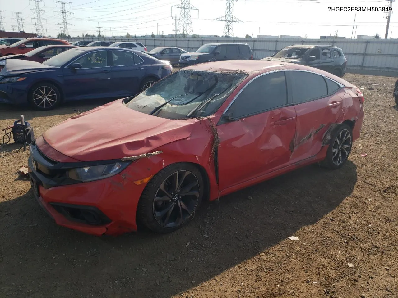 2021 Honda Civic Sport VIN: 2HGFC2F83MH505849 Lot: 68633914