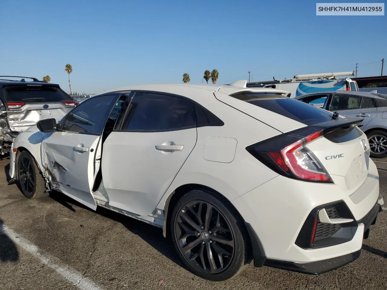 2021 Honda Civic Sport VIN: SHHFK7H41MU412955 Lot: 71846474