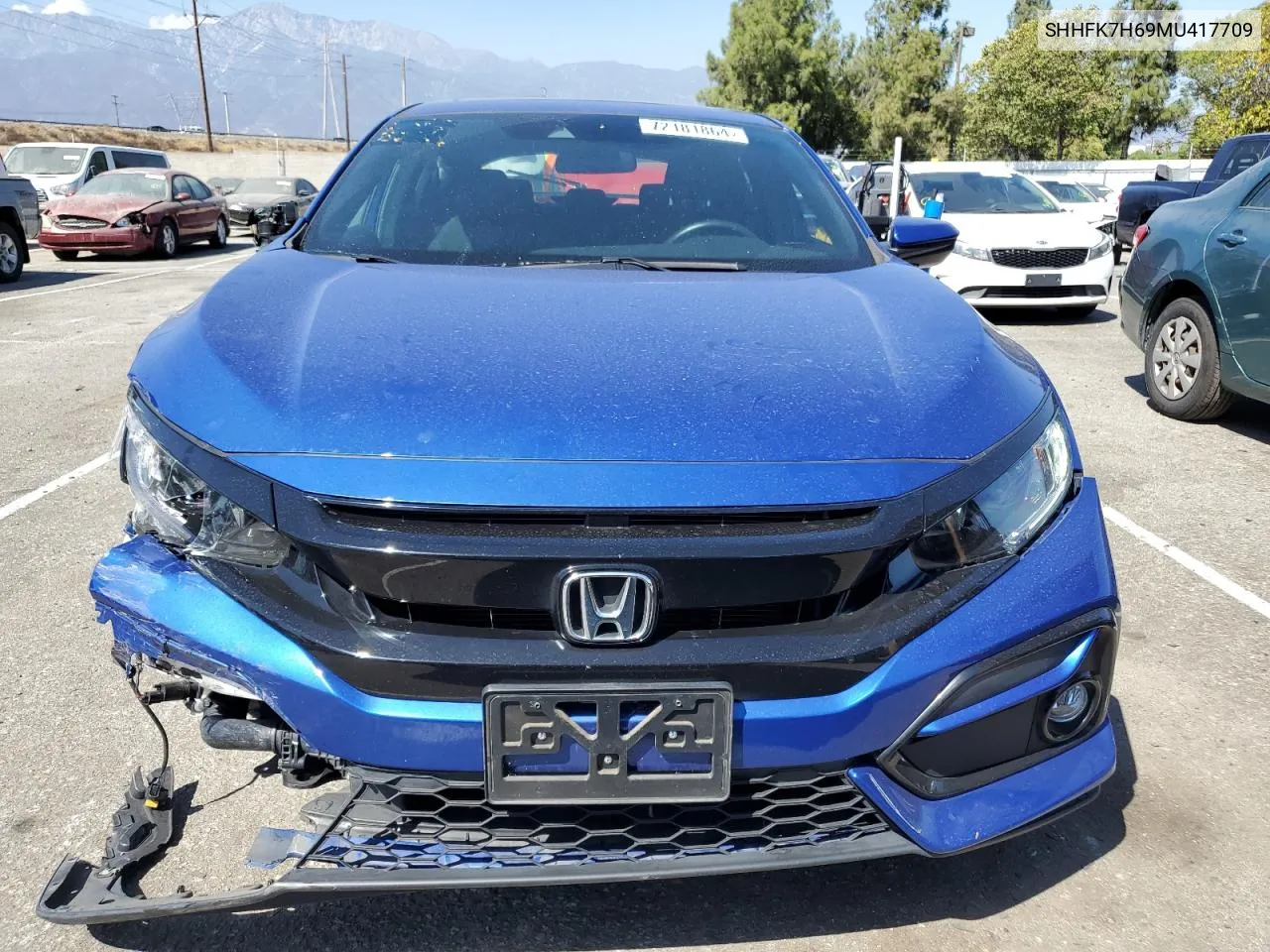 2021 Honda Civic Ex VIN: SHHFK7H69MU417709 Lot: 72181864