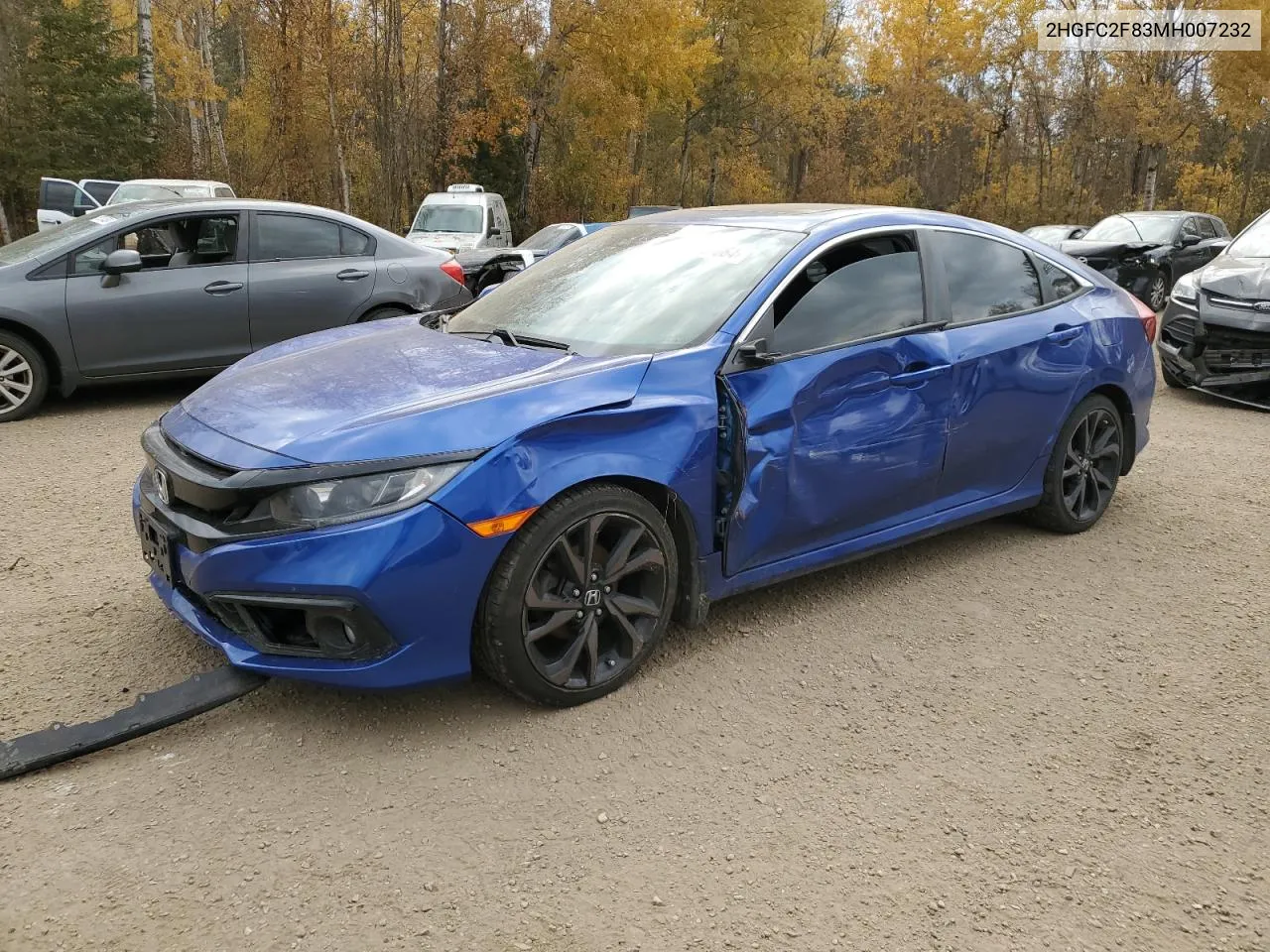 2021 Honda Civic Sport VIN: 2HGFC2F83MH007232 Lot: 75921064