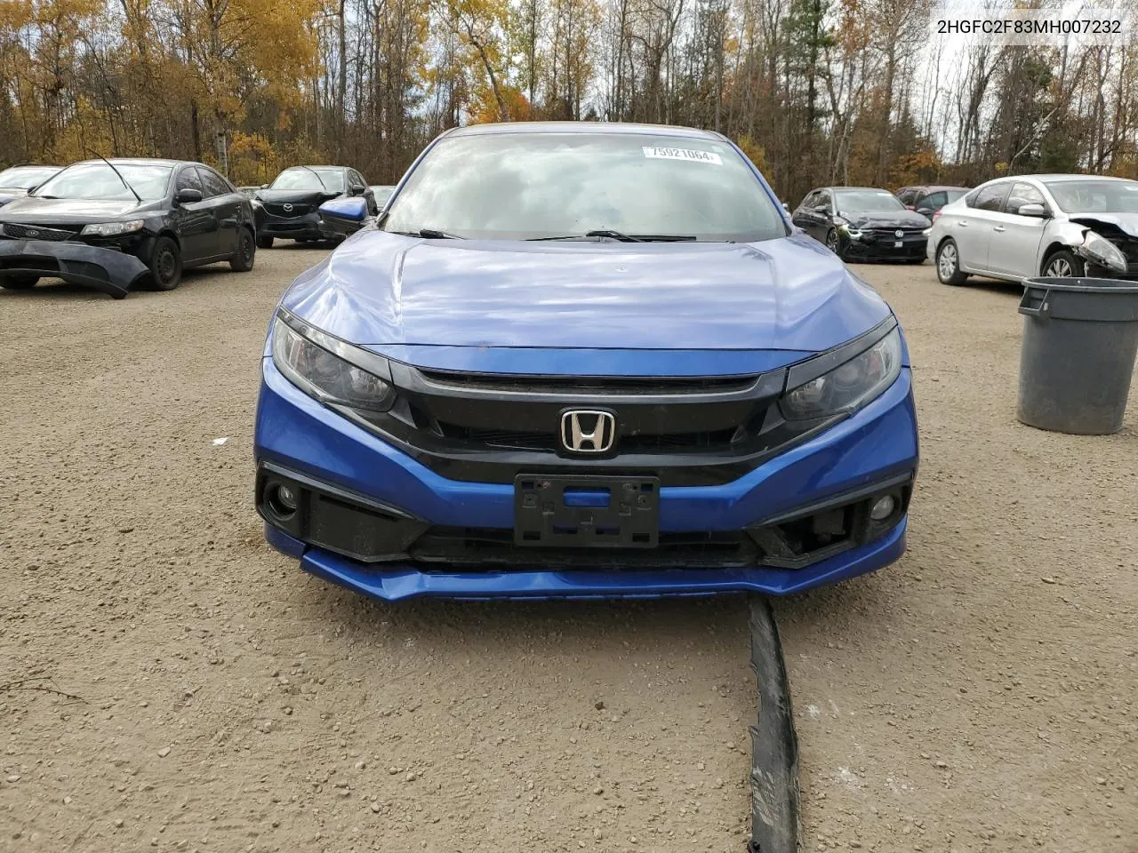 2021 Honda Civic Sport VIN: 2HGFC2F83MH007232 Lot: 75921064