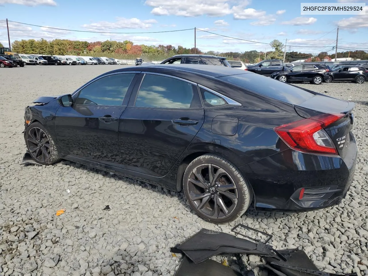 2021 Honda Civic Sport VIN: 2HGFC2F87MH529524 Lot: 76093174