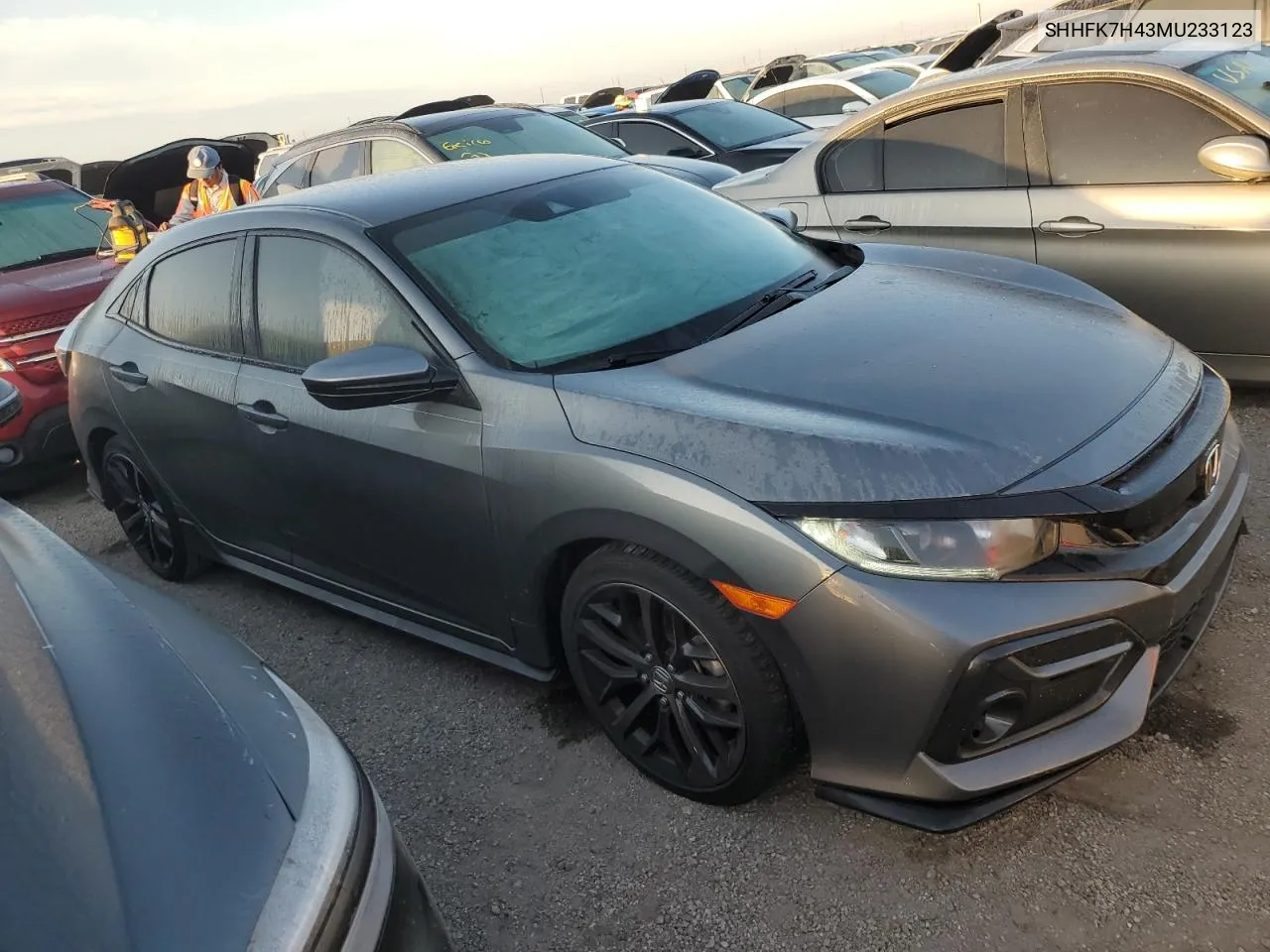 2021 Honda Civic Sport VIN: SHHFK7H43MU233123 Lot: 77339974