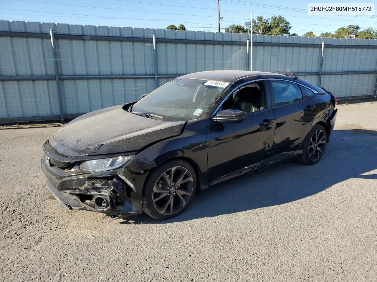 2021 Honda Civic Sport VIN: 2HGFC2F80MH515772 Lot: 76696354